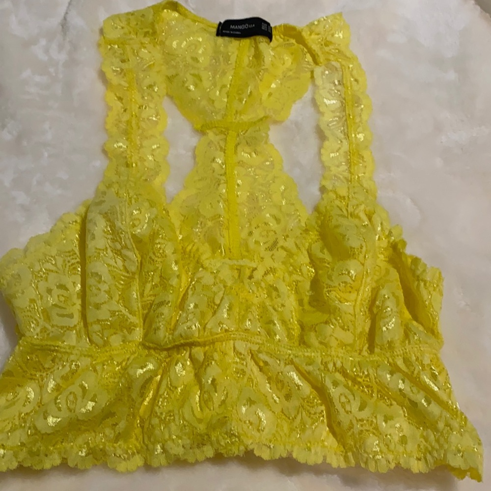 Yellow lace bralette